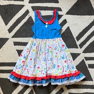 Eleanor Rose Colorful Alphabet Print Sundress